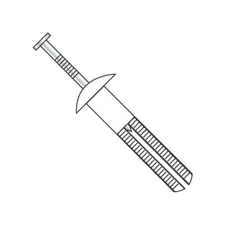 Newport Fasteners Nail Drive Anchor, 1/4" Dia., 1" L, Nylon Zinc Plated, 100 PK 169511